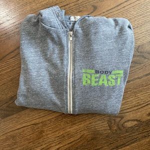 Womens XS body beast zip up hoodie